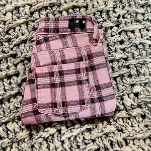 Pink plaid PAIGE size 25 skinny jeans